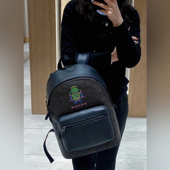 NWT！COACH COSMIC WEST BACKPACK IN SIGNATURE CANVAS WITH ROBOT PRINT（COACH CW326） - Picture 3 of 9